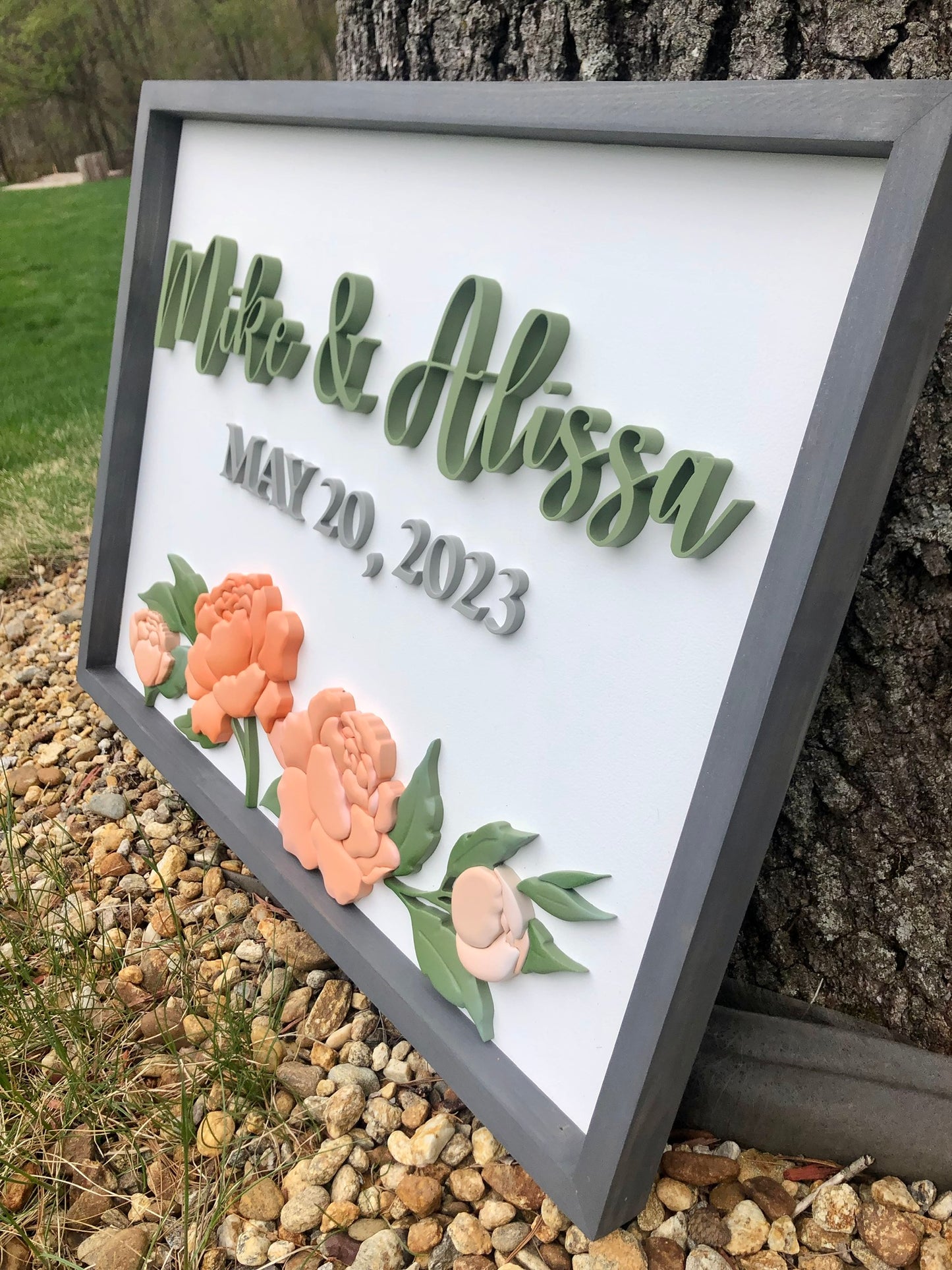 Peony Name Sign