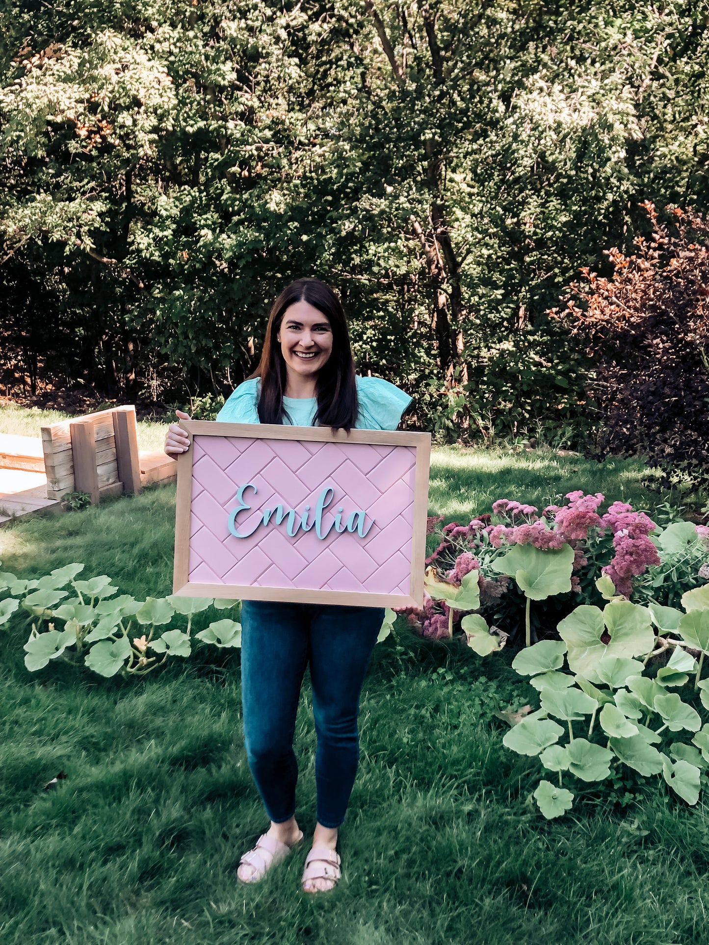 Herringbone Name Sign